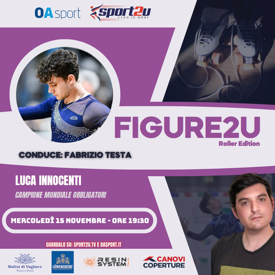 Luca Innocenti, Campione Mondiale Obbligatori, a Figure2u Roller Edition