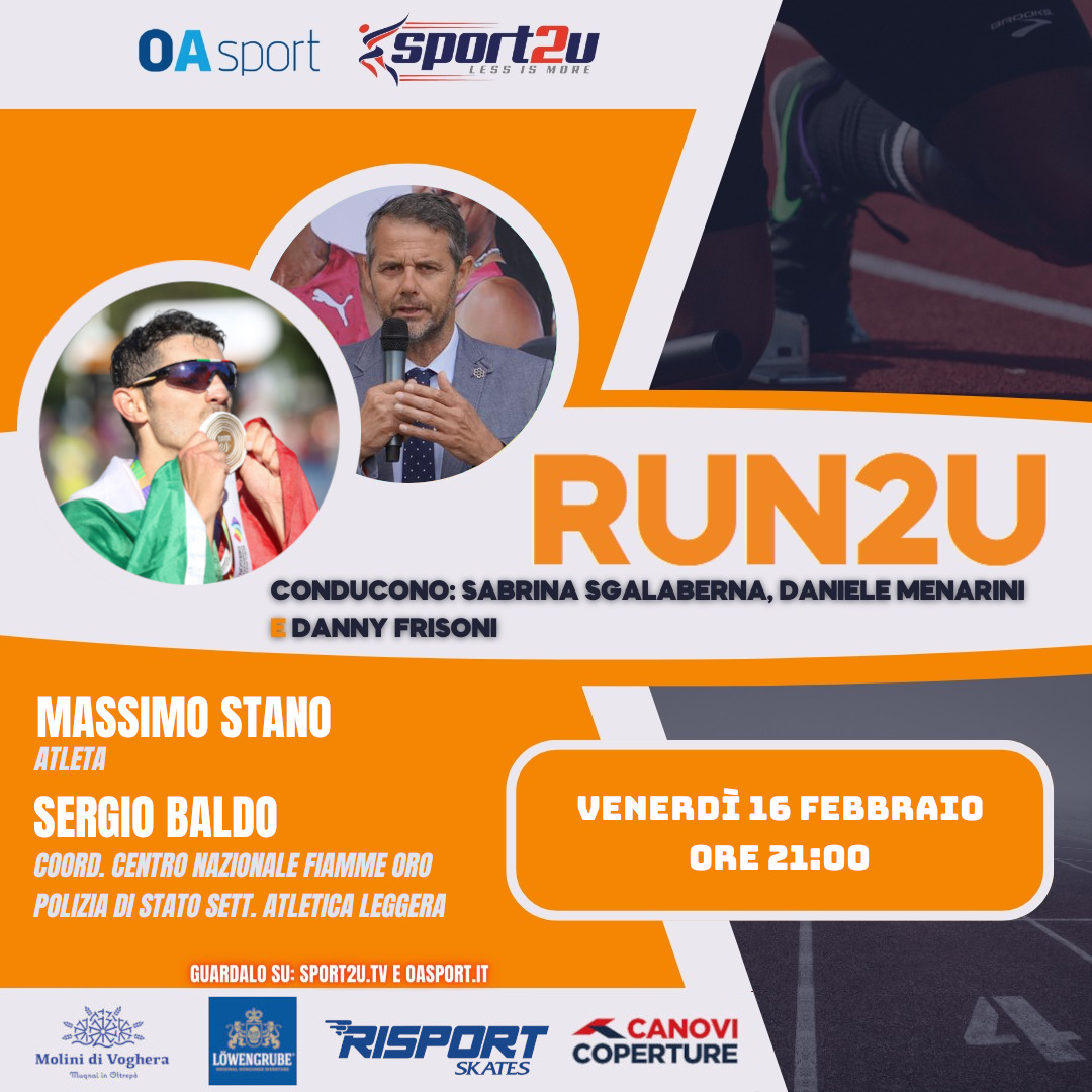 Massimo Stano e Sergio Baldo: coord. centro naz. Fiamme Oro sett. atletica leggera a Run2u – 6a Puntata 2024