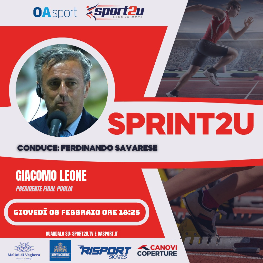 Giacomo Leone: Presidente Fidal Puglia, a Sprint2u 08.02.2024