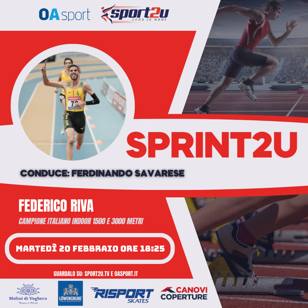 Federico Riva: campione italiano indoor 1500 e 3000 metri, a Sprint2u 20.02.2024