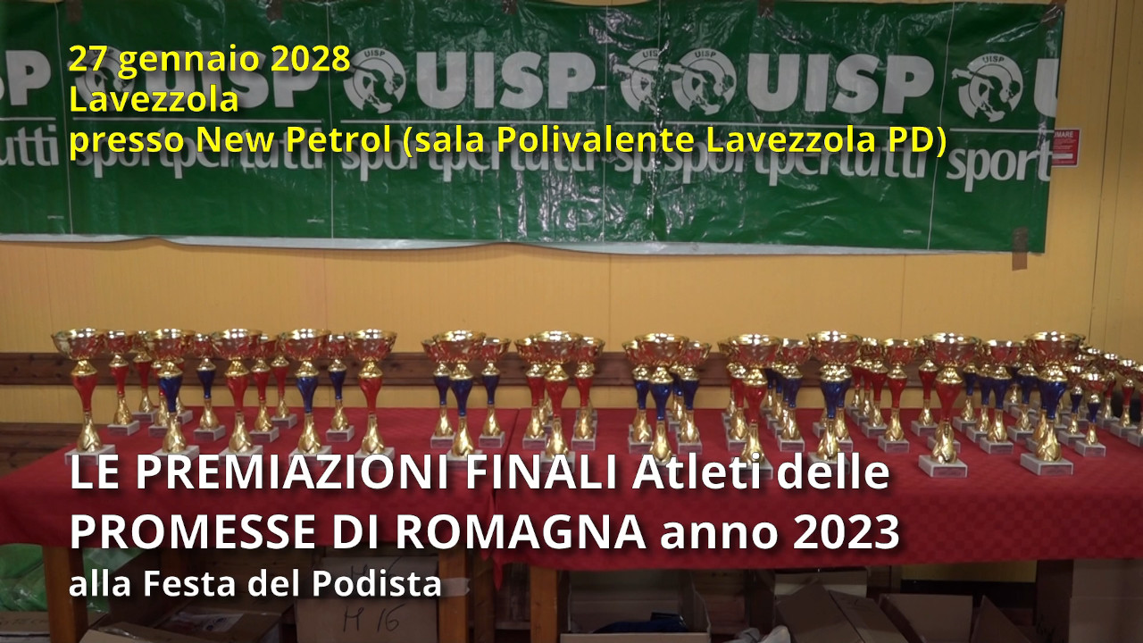 Lavezzola (RA): Le Premiazioni Finali Atleti delle Promesse di Romagna anno 2023 alla Festa del Podista